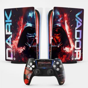 Sticker pour la PS5 Sith, Autocollant Skin pour la PS5 Gaming, Console et Manette, Edition Standard Digital, Skin Sith (1 Manette) (Hellocom34, neuf)