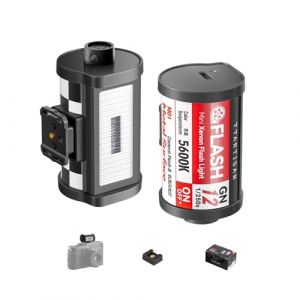 TTARTISAN M01 Flash Appareil Photo avec Design Rétro Mini Xenon Flash GN12 5600K 4 Niveaux de Puissance Type-C Compatible avec Fuji Nikon Sony Canon Leica Camera avec Hot Shoe (Lookingsky, neuf)
