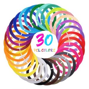 Kretrum 30 Couleurs PCL Filament pour Basse Température Stylo 3D, 1,75 mm 3D Pen Filament PCL, 10 Pieds par Couleur Total 300 Pieds, Incompatible avec 3D Doodler Start + Pen (Kretrum-DIY, neuf)