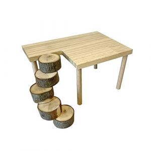 Plateforme pour hamster, cadre d'escalade en bois, plate-forme d'escalade pour hamster, petite aire de jeux pour animaux de compagnie avec cl&ocirc;ture de branche d'arbre, jouet &agrave; m&acirc;cher, accessoire (Yuwuyuan, neuf)
