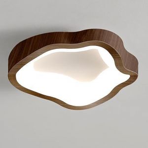 TOKTOP Lampe de Plafond LED En Bois Nuages Plafonnier Vintage Creative Éclairage Luminaire 12W Intérieur Lustre pour Chambre d'Enfants Salon Cuisine, Lumière Blanche 20CM (Arbodary, neuf)