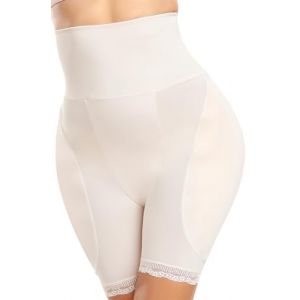YINGKE Femme Culotte Sculptante Rembourrée Taille Haute Shapewear Remonte Fesses avec Coussinet Amovible (S, 3 Beige) (EmilyLe, neuf)