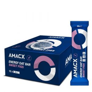 AMACX Barre Muesli Énergétique au flocon d'avoine – Snack Sportif à Base de Glucides & Magnésium – 12 x 50g – Barre d’Avoine Noix de Figues sucrées – Pour Endurance & Récupération (Amacx, neuf)