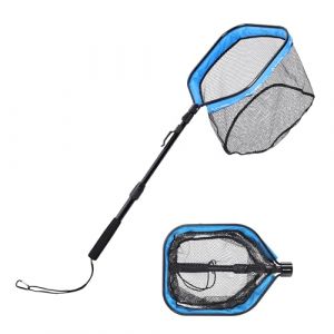 FLISSA Épuisette de Pêche Télescopique Pliable – Manche Réglable en Aluminium, Filet Revêtu de PVC Durable – Epuisette Peche Carnassier pour Carpe Truite Crevette Bassin Poisson (TS.Werkzeug, neuf)