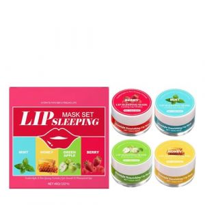 Baume à lèvres, avec pinceau crème, 4 pièces, petit ensemble rose, hydratation des lèvres, hydratant pour les lèvres, nourrissant non collant, pour femmes, filles, voyage, adolescentes, Noël (yibina, neuf)