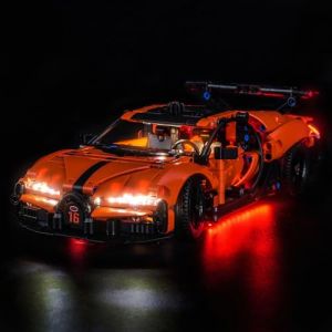Kit d'&eacute;clairage LED compatible avec Lego Bugatti Chiron Pur Sport Hypercar (pas de mod&egrave;le) - Kit d'&eacute;clairage d&eacute;coratif compatible avec Lego Bugatti Chiron Pur Sport Hypercar - Mod&egrave;le de briques de (BrickBling Lighting, neuf)