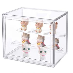 Tigerkinwit Boîte de Présentation en Acrylique 27x18x22 cm Empilable et Amovible Vitrine en Transparent avec Porte Magnétique pour Action Pop Figures Jouets de Collection Objets de Collection (CARGO Products, neuf)