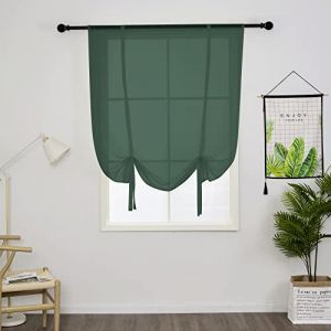 SIMPVALE 1 Pi&egrave;ce Store Romain Translucide Tulle Rideaux Voilages Vertical Poche de Tige pour Chambre Cuisine Salon, Vert, Largeur 100cm x Hauteur 120cm (Gazelle E-Commerce, neuf)