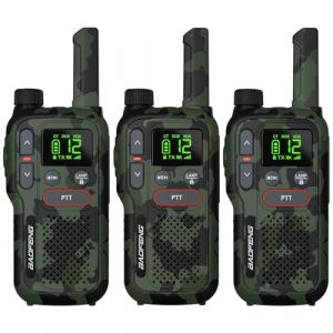 BAOFENG GT-18 Talkie Walkie Enfant PMR446 Radio sans Licence, Talkie-walkie Rechargeable Longue Portée, Batterie 1500 mAh, Double PTT, 16 Canaux, Balayage, Lampe de Poche pour Camping, Paquet de 3 (Radioddity France, neuf)