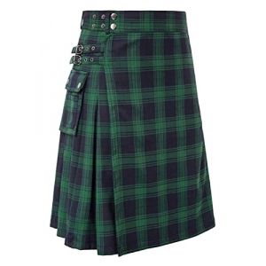 YAODAMAI Jupe de f&ecirc;te &eacute;cossaise pour Hommes Mode Vintage Check Contraste Jupe pliss&eacute;e Guerrier m&eacute;di&eacute;val Kilt (OWENMDD, neuf)