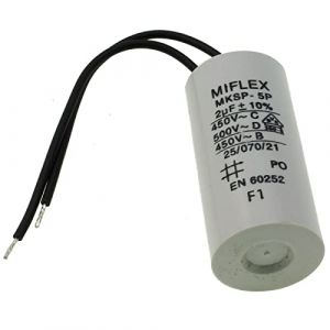 Miflex Condensateur de démarrage Condensateur Moteur 2 µF 450 V 25 x 51 mm câble 2 µF (Topalli, neuf)