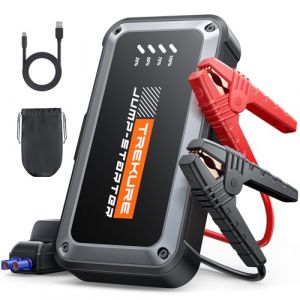 TREKURE Booster Batterie Voiture 4000A 16800mAh, 12V Démarreur Voiture (Jusqu’à 9.0L Essence & 8.5L Diesel), Booster Batterie Moto Portable, Pince Intelligente avec Affichage, Lumière LED à 4 Modes (KAClCAL, neuf)