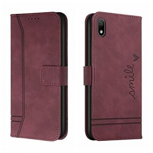 Bravoday Coque pour Huawei Y5 2019 / Honor Play 3e / Honor 8S 2019/2020, Etui Cuir avec Magnetique, Flip Pochette Housse pour Huawei Y5 2019 Protection, Vin Rouge (Bravoday, neuf)