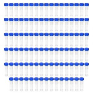 HUAZIZ Lot de 100 Blue Tubes à Essai en Plastique 1,5ml avec Bouchon à Vis pour Laboratoire, Cryotubes En Plastique Tubes Cryogéniques Gradués Tube à Échantillons (HUAYUE-EU, neuf)