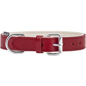 Knuffelwuff Basic Plus Collier en Cuir Doux pour Chien Rouge 55-65 cm (Knuffelwuff, neuf)