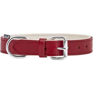 Knuffelwuff Basic Plus Collier en Cuir Doux pour Chien Rouge 55-65 cm (Resonnek, neuf)