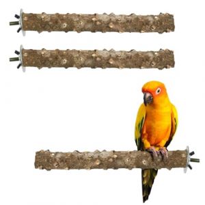 3 PCS Perchoir Perroquet, Jouets Perroquet en Bois, Perchoir Oiseaux pour Perroquet gris du gabon, Bois Pieds Perchoirs, Balançoires, Échelles, Perché (ROBFLOR MARKET CARS, neuf)