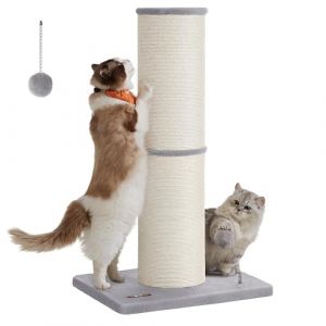 Feandrea Arbre à Chat XXL, 85 cm de Haut, Tronc de 17 cm d'Épaisseur, Poteau à Griffer Adapté aux Grands Chats comme Le Maine Coon, en Sisal, avec Balle, Clochette, Gris Tourterelle PCA042G01 (SONGMICS HOME FR, neuf)