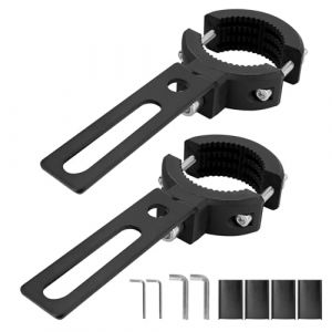 Support de phare moto réglable Ø20–38 mm – Lot de 2 supports universels pour phares moto, Fixations en aluminium ajustables à 360° pour guidon, fourche et pare‑chocs, adaptées pour feux antibrouillard (Kalexion, neuf)