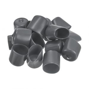 QUARKZMAN 50pcs Embout en caoutchouc de 25mm (1") de diam&egrave;tre int&eacute;rieur pour tubes ronds en vinyle PVC, couvercle de boulon, protecteurs de filetage de vis en gris fonc&eacute; (QUARKZMAN, neuf)
