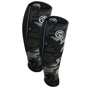 Rehband Manchon de Mollet/Tibia en n&eacute;opr&egrave;ne, Bandage de Compression pour Le Mollet et Le Tibia, Protection Tibia pour Les soulev&eacute;s de Terre et Crossfit, Couleur:Camo - 1 Paire, Taille:XS (Rehband, neuf)