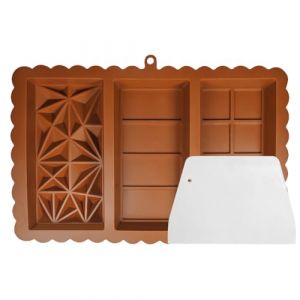 LAJUP Moule Tablette Chocolat 3 En 1 Moule Silicone Tablette De Chocolat Profond Antiadh&eacute;sifs, Moule Tablette Chocolat Pour Chocolats De Dubai, Barres &Eacute;nerg&eacute;tiques (KUNKUN YU, neuf)