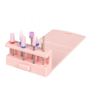Mallette de rangement pour forets à ongles, organisateur de forets à ongles, 23 trous, petite étagère de présentation pour outils de manucure | Présentoir pliable pour salon (wehuiy, neuf)