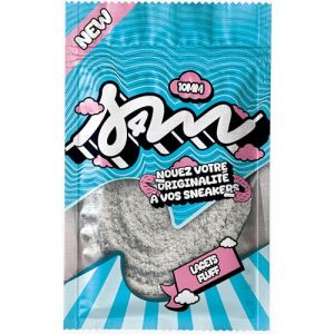 S4M Lacets Fluffy Gris 100cm - 120cm / Lacets Peluche Prenium pour Sneakers, Baskets/Lacet Moumoute, Lacet Larges pour Jordan, Nike, Adidas, Asics (120 CM) (sell 4 me, neuf)