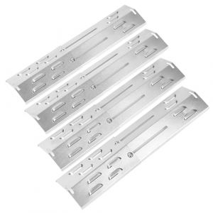 Denmay Lot de 4 cache-brûleurs universels de 29 à 43 cm pour barbecue à gaz Enders, Landmann, Charbroil, plaque chauffante en acier inoxydable pour Burnhard, Barbecook, Taino, Proficook, (Denmay, neuf)