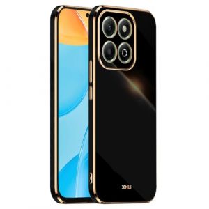 HONLEN Coque pour Honor 200 Smart/Honor X7C (6.8" inches), &Eacute;tui en TPU Souple en Silicone, Design de Cadre de Galvanoplastie - Le Noir (HONLEN, neuf)