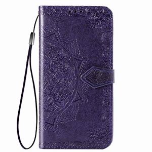 Fertuo Coque Huawei P Smart Z/Honor 9X, Portefeuille &Eacute;tui Housse en Cuir &agrave; Rabat avec Porte Carte et Chiusura Magnetica [Mandala] Flip Cover Case Antichoc pour Huawei P Smart Z/Honor 9X, Violet (Fertuo Store, neuf)