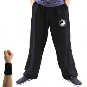 Dee Plus Pantalon pour pratiquer Le Tai Chi et Les Arts Martiaux Pantalon Tai Chi Coupe Ample Homme Femme Pantalon Yoga Qigong Pantalon de Kung Fu et Tai Chi - en Coton - 2 Poches (Dee Plus-EU, neuf)