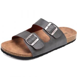 ONCAI Homme Slide Sandales Claquette Mules de Plage Loisir Bout Ouvert Chaussures de Plage &Eacute;t&eacute; Confortable Chaussons Gris Taille 41 (JLL66, neuf)