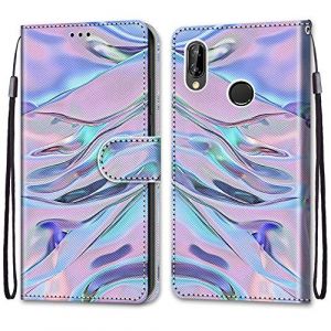 ShinyCase &Eacute;tui pour Huawei P20 Lite Coque PU Leather Cuir Anti-Rayures Protection Cover Emplacement Carte Portefeuille Magn&eacute;tique T&eacute;l&eacute;phone Case pour Huawei P20 Lite,Motif Rose Pourpre (ShinyCase, neuf)