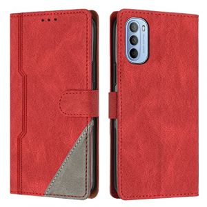 RADOO Coque pour Motorola Moto G51 5G, Housse Etui Portefeuille Cuir Multifonction, Fermeture Magn&eacute;tique &agrave; Clapet Anti-Choc [Fonction Support] Flip Case Compatible avec Motorola Moto G51 5G (Rouge) (Radoo EU Direct Store, neuf)