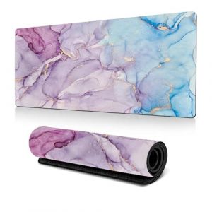 GUSXPPD sous-Main Bureau, 90 x 40cm Tapis de Souris Marbre Design Antid&eacute;rapant sous-Main Protection de Bureau pour Maison/Gaming (Bleu-Violet, 90x40cm) (Lokfoo Direct, neuf)