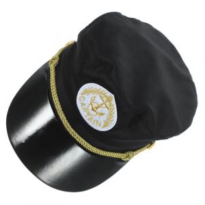 ROMISBABA Chapeau de Capitaine Garçon Fille Noir Coton pour Costume Marin Accessoire Léger pour Fête Cosplay et Décoration Nautique (jannhr, neuf)