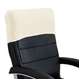 Housse de chaise de bureau extensible pour appuie-t&ecirc;te &ndash; Protecteur de dossier &eacute;lastique minimaliste en couleur unie &eacute;paisse et douce pour chaise de bureau de type boss &agrave; dossier haut pour le travail (YXMY88, neuf)
