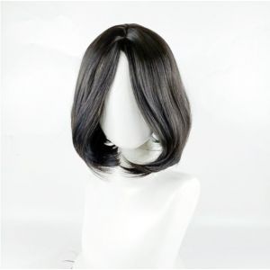 Perruque Pour Femme Aux Cheveux Courts Et Raides, Frange Au Milieu, Boucle De Tête Bobo, Cheveux Courts Jusqu'Aux Épaules, Tempérament, Couvre-Chef Complet En Fibre Chimique (PEKNUX, neuf)