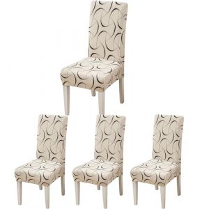 ARNTY Housse de Chaise, Housse de Chaise Salle à Manger 4/6 Pièces Housse Chaise Extensible pour Mariage Moderne, Hôtel, Décor de Restaurant (KINGSON PLUS, neuf)