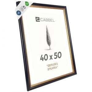 CABBEL Cadre Photo Vintage Noir-Or 40x50 cm AVI &ndash; Cadre Baroque Antique avec D&eacute;cor Ornemental, Cadre &Eacute;l&eacute;gant pour Photos et Affiches, D&eacute;coration Murale Chic pour Salon ou Bureau (Seller4Ever, neuf)