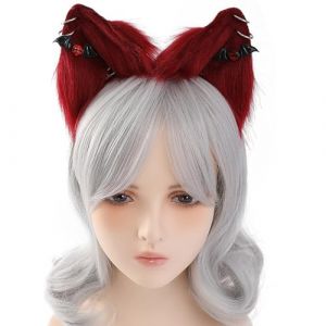 SLXLYH Serre-tête unisexe avec oreilles de chat pour Halloween, carnaval, fête, cinéma, cosplay, animes (épingle à cheveux marron et B) (anbeidianzi, neuf)