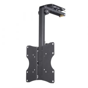 Hama Support TV Plafond Pivotant Réglable en Hauteur Garantie 10 Ans (TV 19" à 46", 117cm 20kg Max, Inclinaison -90°,Pivotable 100°, VESA 200x200 Max, Easy Fix, Chevilles Fischer) Noir (egenta.shop, neuf)