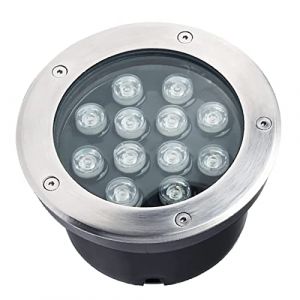 WZYJLyds Spot LED Extérieur Encastrable Spot encastrable au sol IP67 etanche lumières enterrées éclairage encastré pour Jardin Pelouse Terrasse Chemin Bain, Acier Inoxydable(Blue light,18W) (AMZFR（品牌已备案）, neuf)