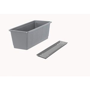 Fuchs seit 1895 Jardini&egrave;re de balcon standard avec soucoupe assortie, couleurs : b&eacute;ton, longueur : 80 cm (Fuchs Versand 24/7 GmbH, neuf)