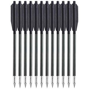 Fl&egrave;ches de boulons d'arbal&egrave;te en Aluminium de 6,5 Pouces,Mini fl&egrave;ches d'arbal&egrave;te pour Cible de pr&eacute;cision d'arbal&egrave;te de Pistolet de 50 &agrave; 80 LB,Pratiquer la Cible de tir, Petite Chasse (12 pi&egrave;ces) (outdoor mao, neuf)