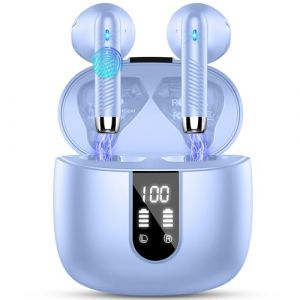 Ecouteurs Bluetooth sans Fil, &Eacute;couteurs Bluetooth 5.3 2024 &Eacute;couteurs sans Fil avec 4 ENC R&eacute;duction de Bruit Mic, IP7 &Eacute;tanches Oreillette Bluetooth 48H St&eacute;r&eacute;o USB-C Casque Bluetooth pour Sport/Travail (Drsaec-EU, neuf)