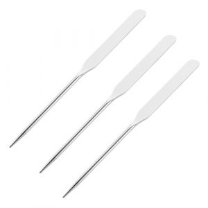 DECOMELODY Spatule De Mélange De Maquillage En Acier Inoxydable 3 Pièces Longue Spatule Métallique Pour Professionnel Beauté Usage Salon Cosmétique Palette Fond De Teint (FINNG, neuf)