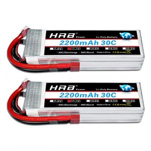 HRB 2PCS 11.1V 2200mAh 3S 30C Lipo Batterie avec Deans T Plug pour RC Voiture Bateau Camion Heli Avion Quadcopter H&eacute;licopt&egrave;re Multi-Moteur Passe-Temps DIY Pi&egrave;ces (HRB POWER Official store, neuf)
