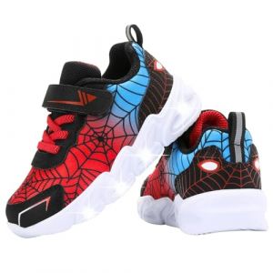 ZOUPREME Basket Enfant Garçon Lumineuse, Chaussures Sport Lumineux Basquette Sneaker Kids Boy Shoes (A2-Red,27) (ZOUPREME, neuf)